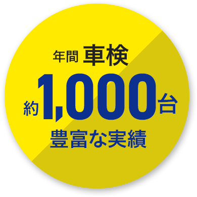 年間車検 約1,000台 豊富な実績